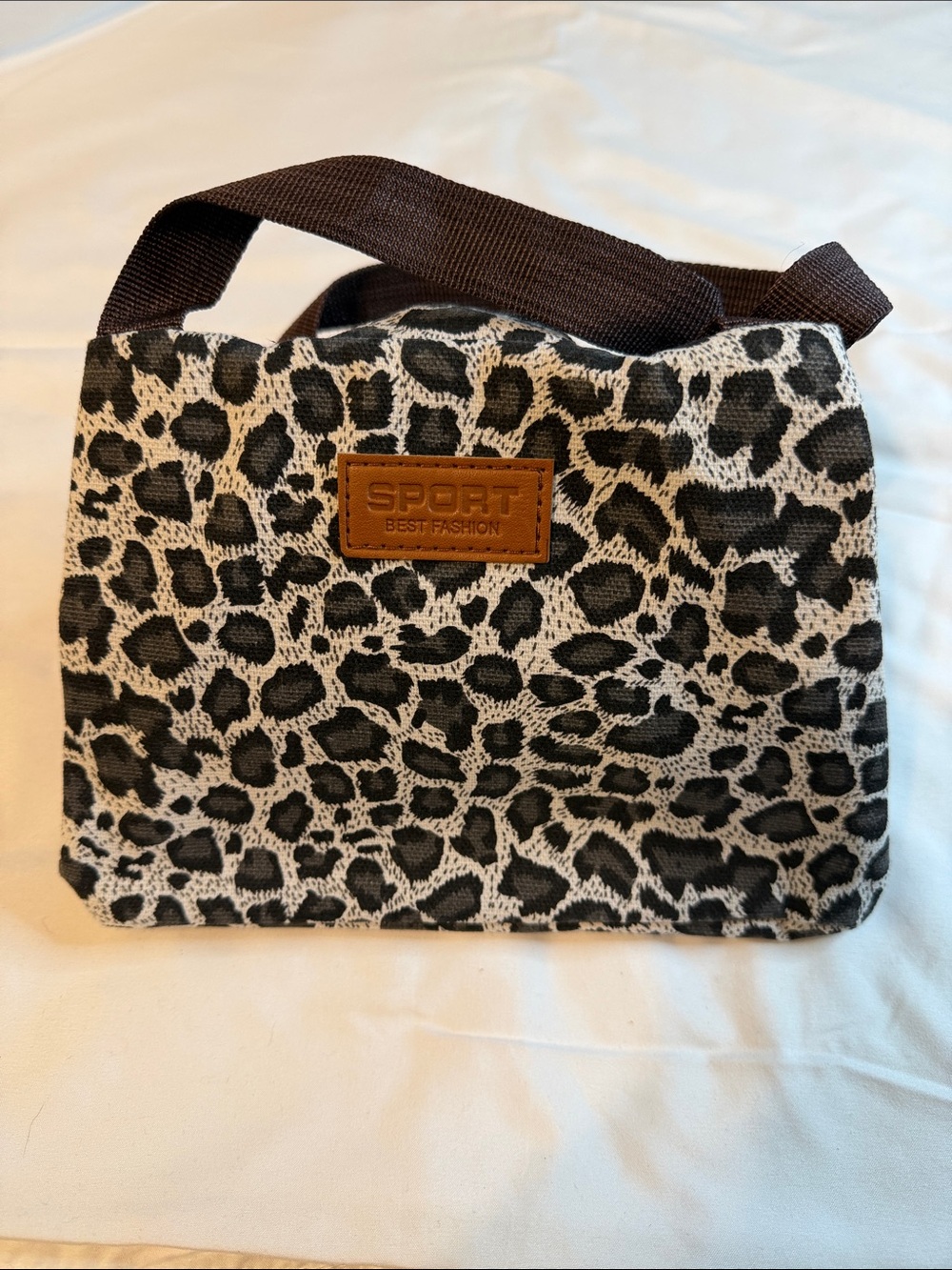 Leopard Print Cosmetic Bag in Black and White